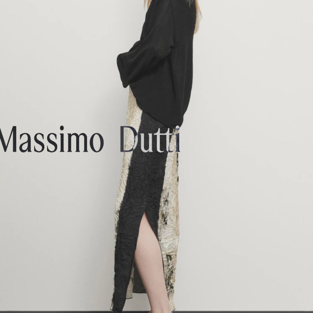 Massimutto Print Midi Satin Skirt